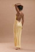 Satin Maxi Dress for Women Spaghetti Strap Open Back