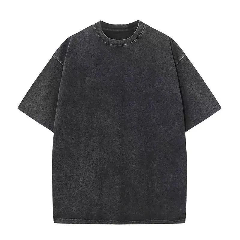 Tvättad t-shirt i vintagestil – unisex i tvättad svart