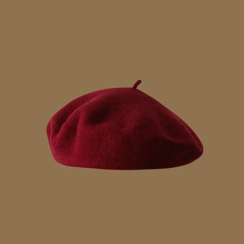 Klassisk basker – unisex i vinröd