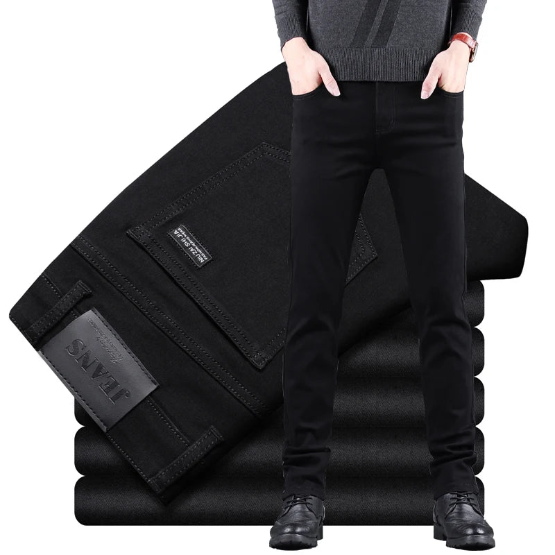 Svarta slim fit-jeans med stretch i svart